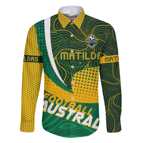 Personalised Matildas Australia Soccer Family Matching Mermaid Dress and Hawaiian Shirt Aboriginal Dot Painting