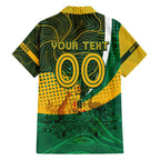 Personalised Matildas Australia Soccer Family Matching Off Shoulder Maxi Dress and Hawaiian Shirt Aboriginal Dot Painting