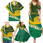 Personalised Matildas Australia Soccer Family Matching Summer Maxi Dress and Hawaiian Shirt Aboriginal Dot Painting