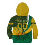 Personalised Matildas Australia Soccer Kid Hoodie Aboriginal Dot Painting