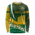 Personalised Matildas Australia Soccer Long Sleeve Shirt Aboriginal Dot Painting