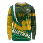Personalised Matildas Australia Soccer Long Sleeve Shirt Aboriginal Dot Painting