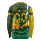 Personalised Matildas Australia Soccer Long Sleeve Shirt Aboriginal Dot Painting