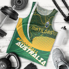 Personalised Matildas Australia Soccer Men Tank Top Aboriginal Dot Painting