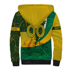Personalised Matildas Australia Soccer Sherpa Hoodie Aboriginal Dot Painting