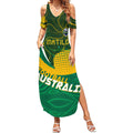 Personalised Matildas Australia Soccer Summer Maxi Dress Aboriginal Dot Painting