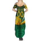 Personalised Matildas Australia Soccer Summer Maxi Dress Aboriginal Dot Painting