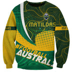 Personalised Matildas Australia Soccer Sweatshirt Aboriginal Dot Painting