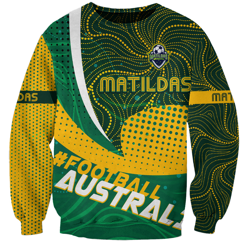 Personalised Matildas Australia Soccer Sweatshirt Aboriginal Dot Painting