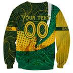 Personalised Matildas Australia Soccer Sweatshirt Aboriginal Dot Painting