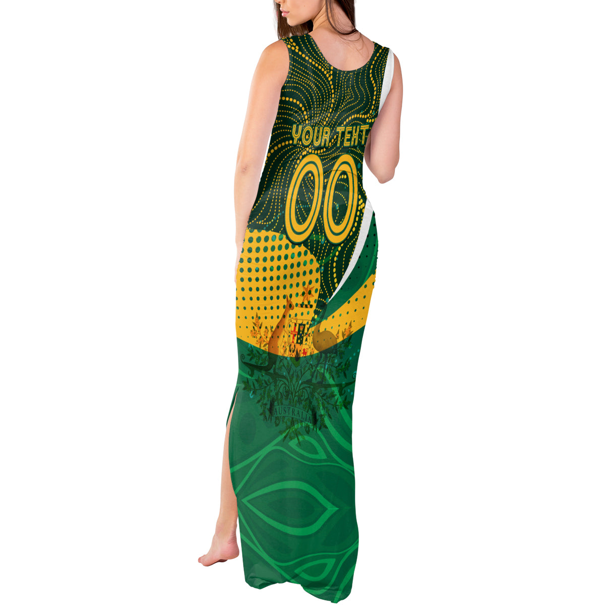 Personalised Matildas Australia Soccer Tank Maxi Dress Aboriginal Dot Painting