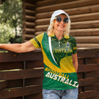 Personalised Matildas Australia Soccer Women Polo Shirt Aboriginal Dot Painting