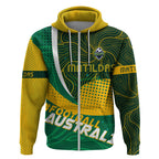Personalised Matildas Australia Soccer Zip Hoodie Aboriginal Dot Painting