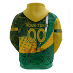 Personalised Matildas Australia Soccer Zip Hoodie Aboriginal Dot Painting