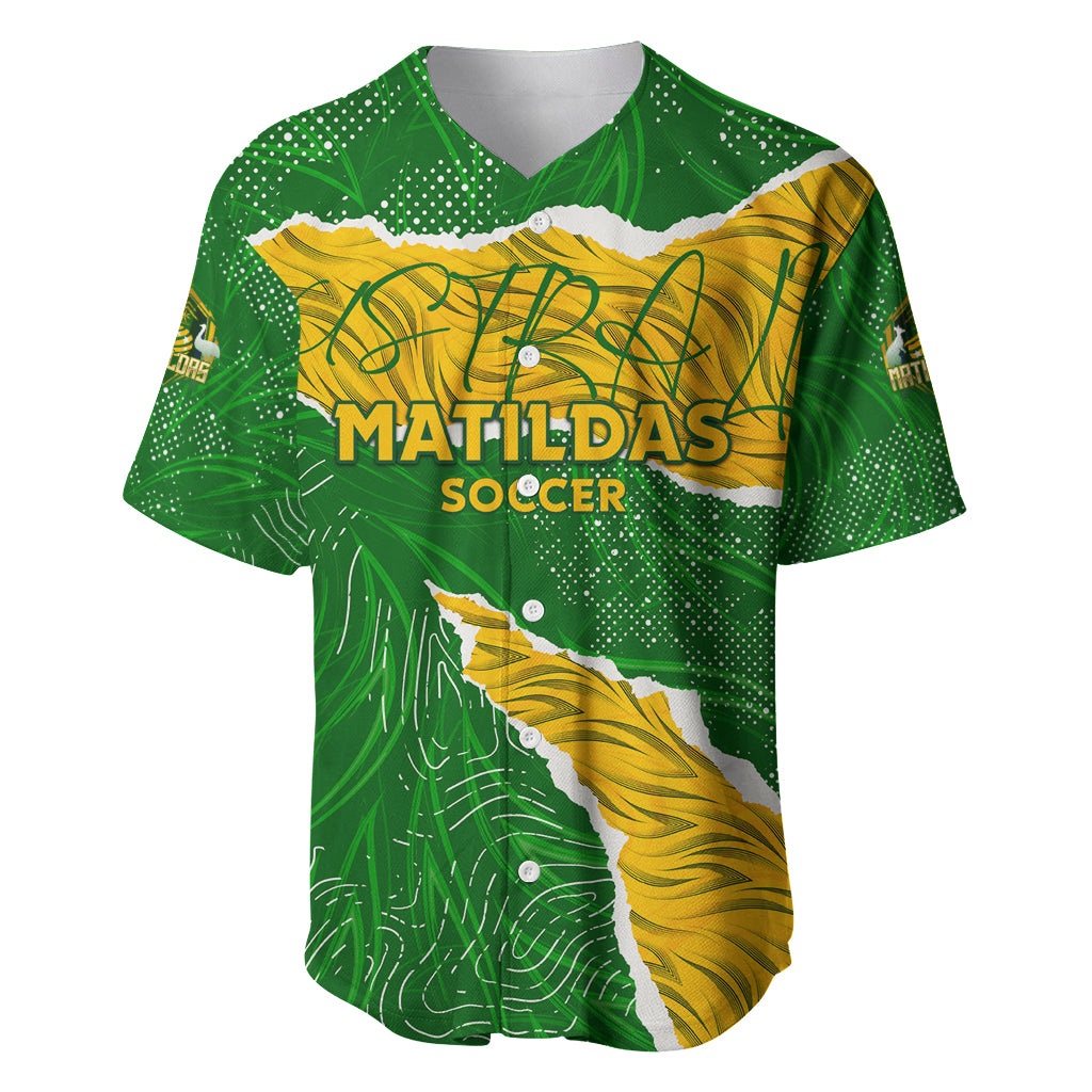 Personalised Matildas Baseball Jersey Australia Soccer Fingerprint