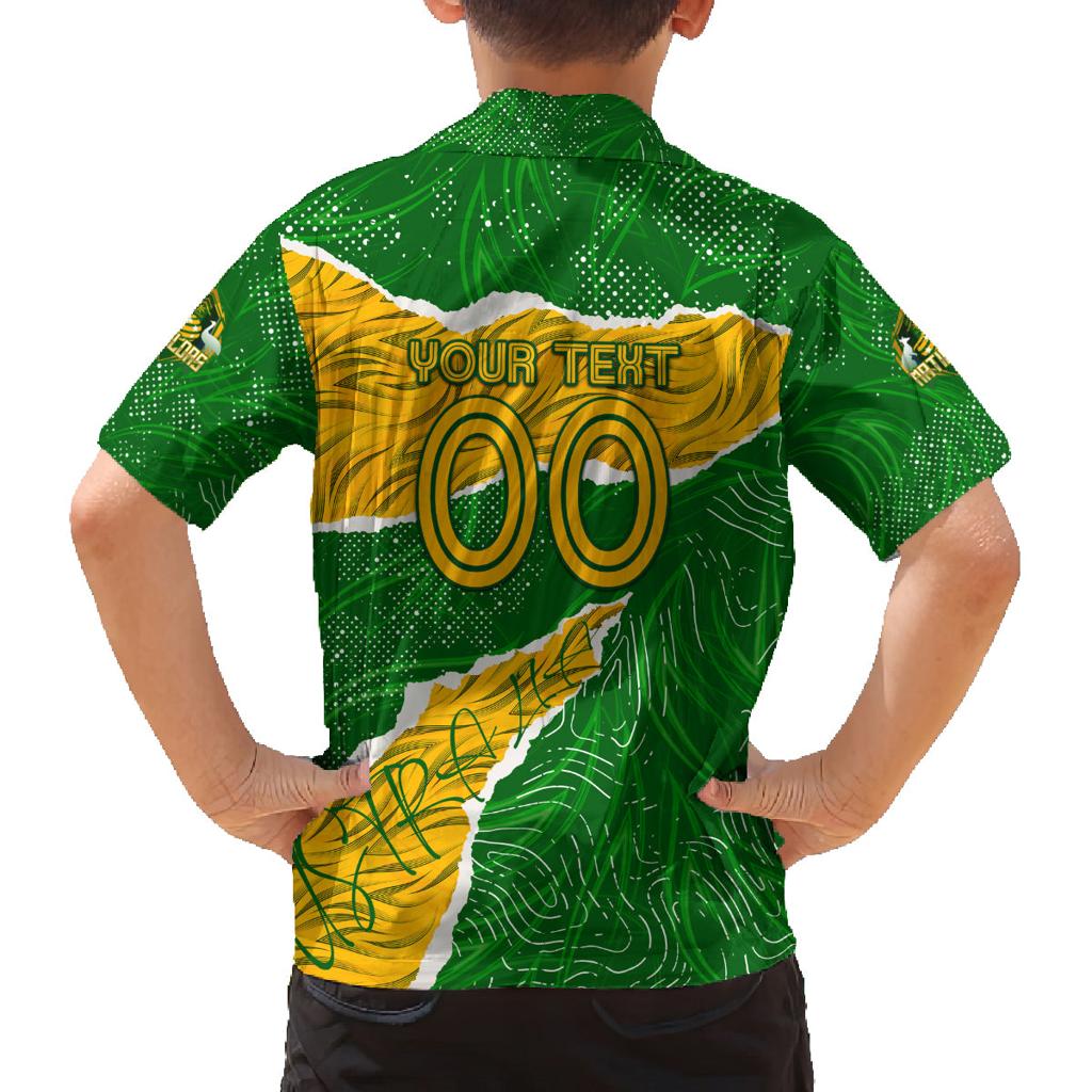 Personalised Matildas Family Matching Long Sleeve Bodycon Dress and Hawaiian Shirt Australia Soccer Fingerprint