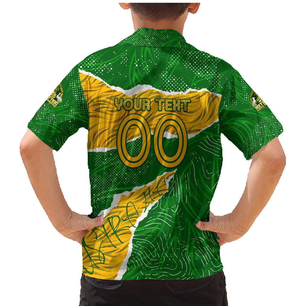 Personalised Matildas Family Matching Mermaid Dress and Hawaiian Shirt Australia Soccer Fingerprint