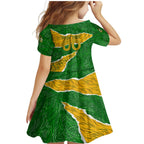 Personalised Matildas Family Matching Mermaid Dress and Hawaiian Shirt Australia Soccer Fingerprint