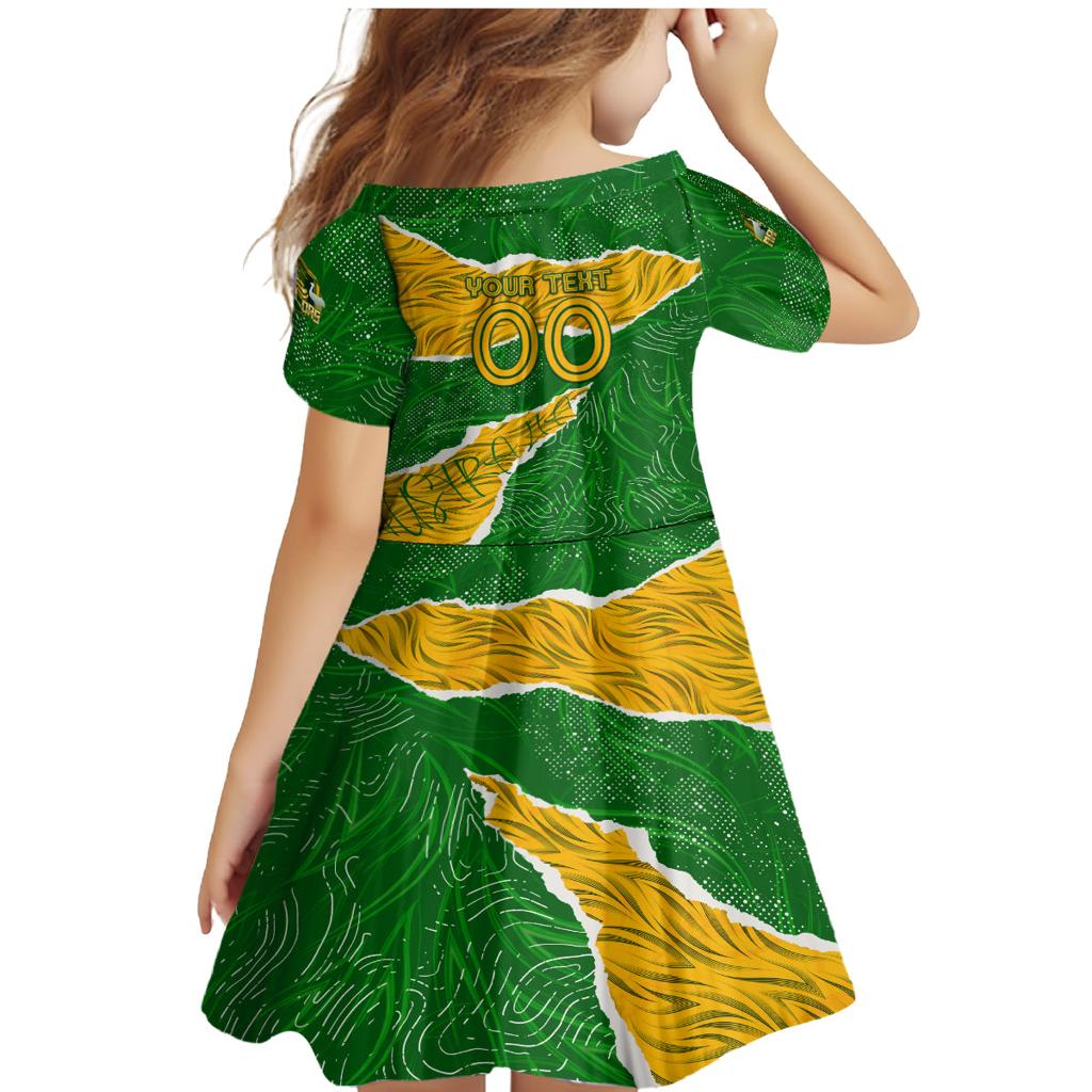 Personalised Matildas Family Matching Mermaid Dress and Hawaiian Shirt Australia Soccer Fingerprint