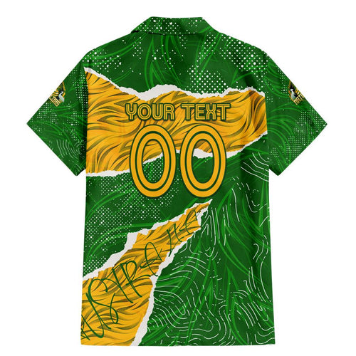 Personalised Matildas Family Matching Mermaid Dress and Hawaiian Shirt Australia Soccer Fingerprint