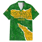 Personalised Matildas Family Matching Off Shoulder Maxi Dress and Hawaiian Shirt Australia Soccer Fingerprint