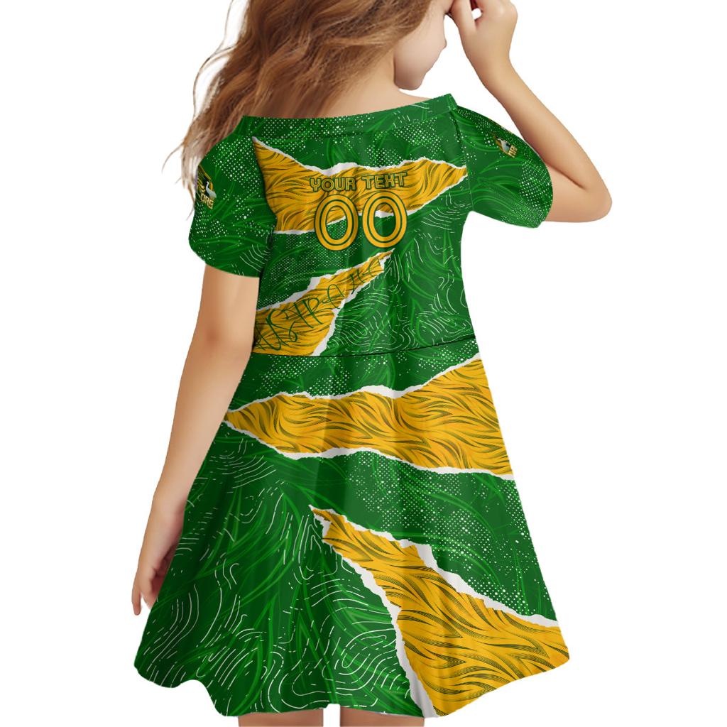 Personalised Matildas Family Matching Summer Maxi Dress and Hawaiian Shirt Australia Soccer Fingerprint