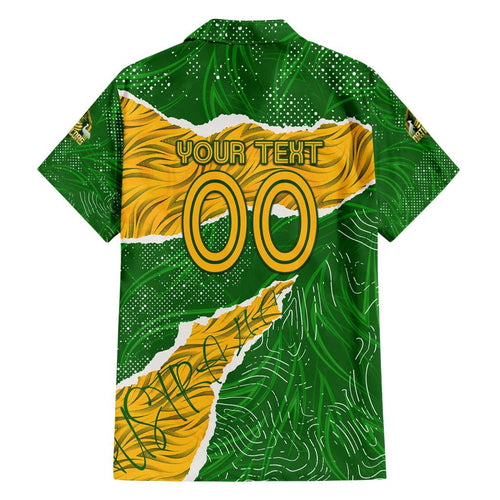 Personalised Matildas Family Matching Summer Maxi Dress and Hawaiian Shirt Australia Soccer Fingerprint