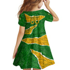 Personalised Matildas Family Matching Tank Maxi Dress and Hawaiian Shirt Australia Soccer Fingerprint