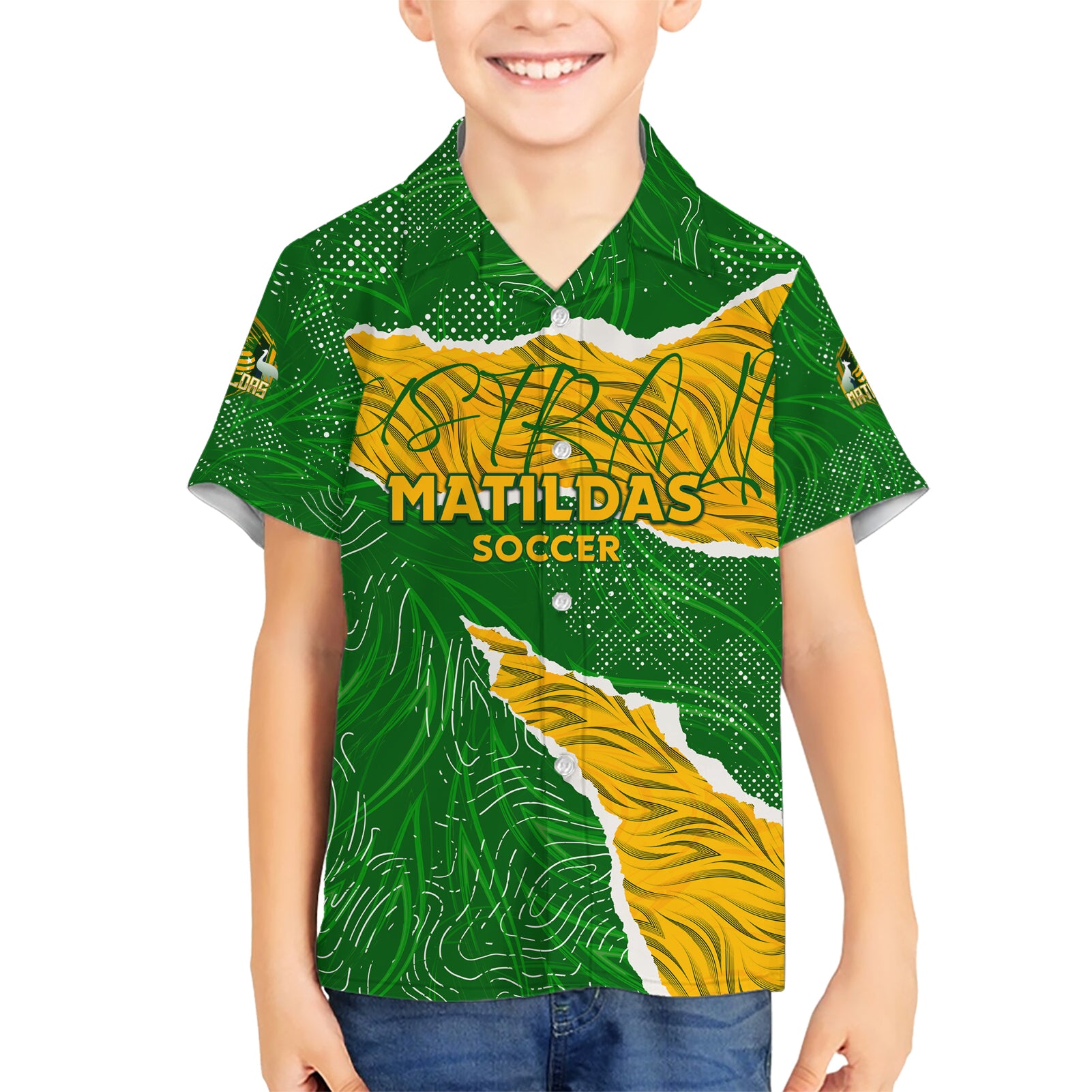 Personalised Matildas Hawaiian Shirt Australia Soccer Fingerprint