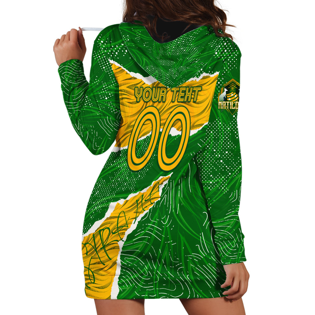 Personalised Matildas Hoodie Dress Australia Soccer Fingerprint