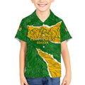 Personalised Matildas Kid Hawaiian Shirt Australia Soccer Fingerprint