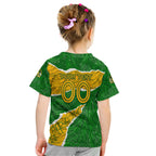 Personalised Matildas Kid T Shirt Australia Soccer Fingerprint