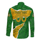 Personalised Matildas Long Sleeve Button Shirt Australia Soccer Fingerprint
