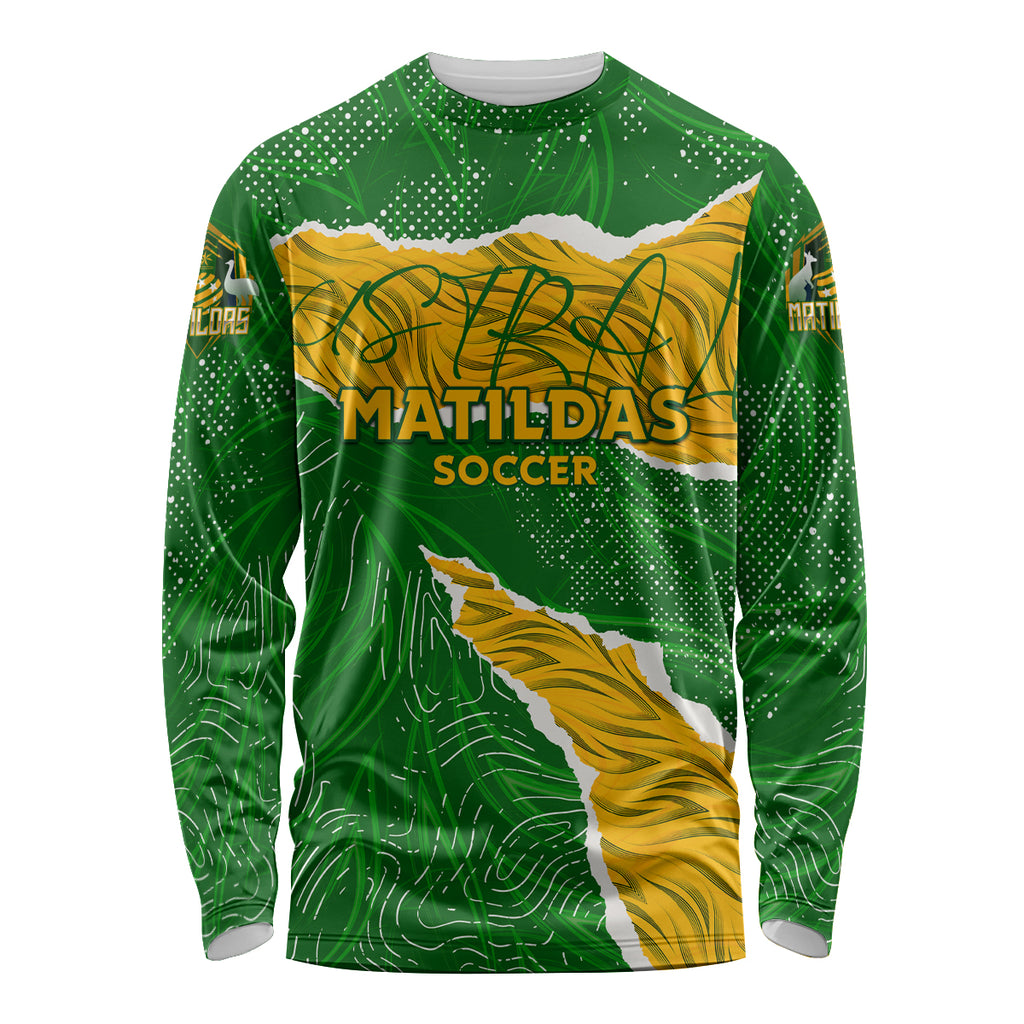 Personalised Matildas Long Sleeve Shirt Australia Soccer Fingerprint