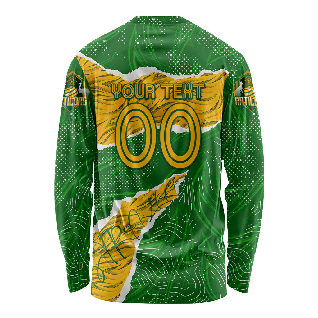 Personalised Matildas Long Sleeve Shirt Australia Soccer Fingerprint