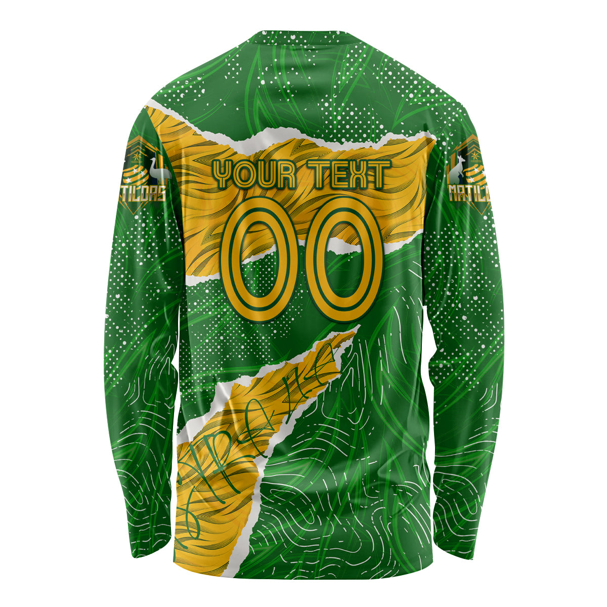 Personalised Matildas Long Sleeve Shirt Australia Soccer Fingerprint