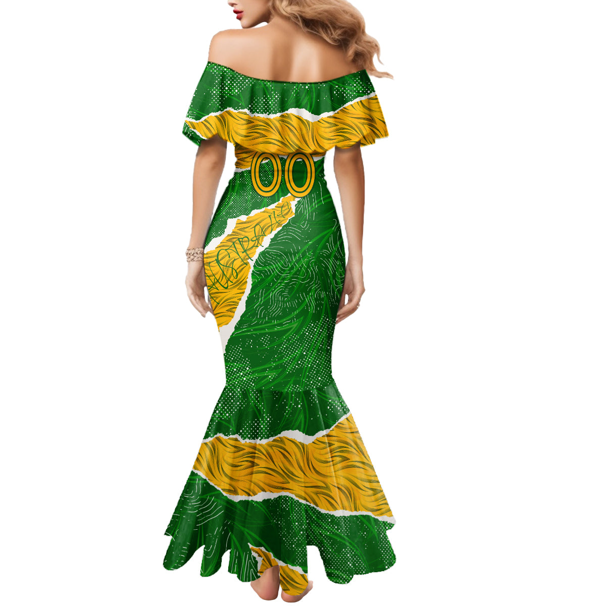 Personalised Matildas Mermaid Dress Australia Soccer Fingerprint
