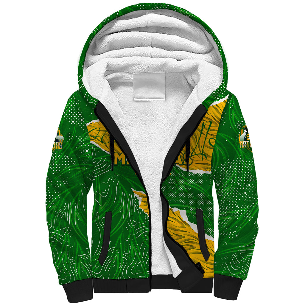 Personalised Matildas Sherpa Hoodie Australia Soccer Fingerprint