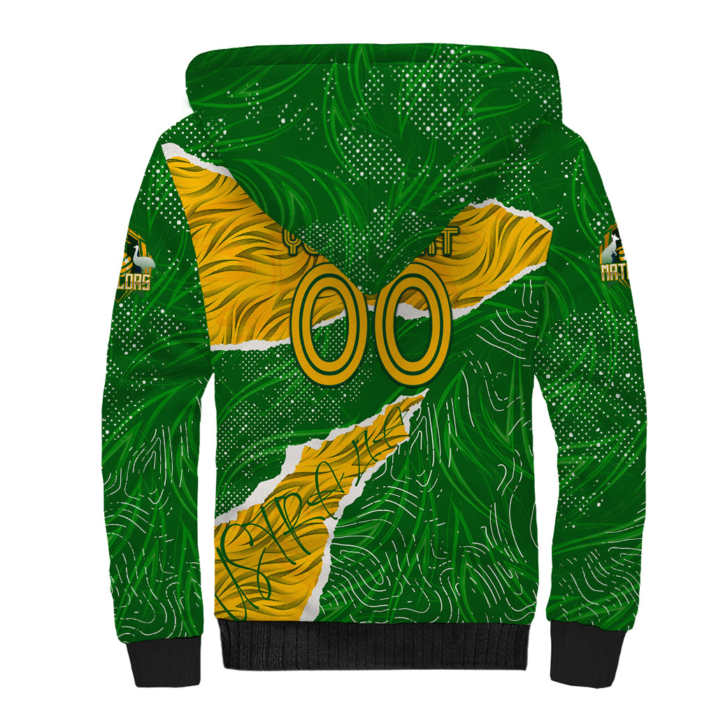 Personalised Matildas Sherpa Hoodie Australia Soccer Fingerprint
