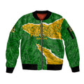 Personalised Matildas Sleeve Zip Bomber Jacket Australia Soccer Fingerprint