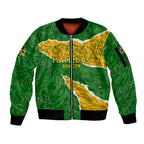 Personalised Matildas Sleeve Zip Bomber Jacket Australia Soccer Fingerprint