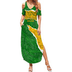 Personalised Matildas Summer Maxi Dress Australia Soccer Fingerprint
