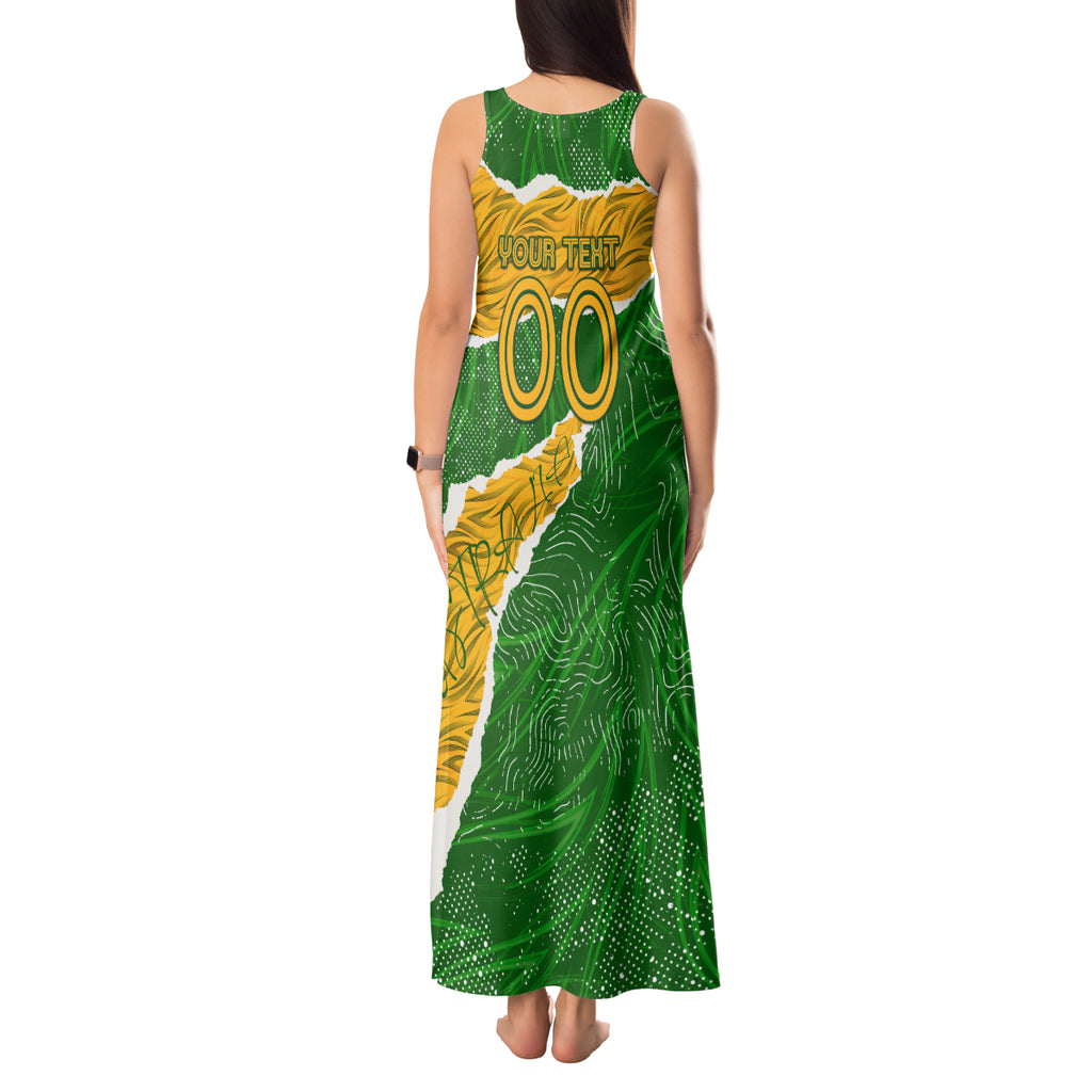 Personalised Matildas Tank Maxi Dress Australia Soccer Fingerprint