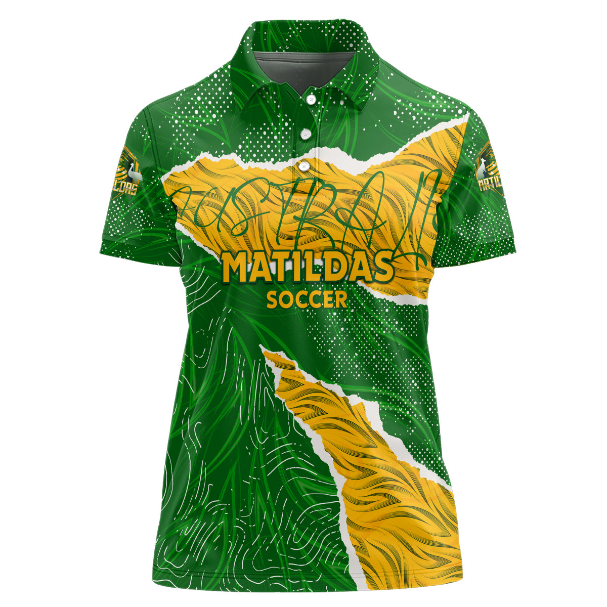 Personalised Matildas Women Polo Shirt Australia Soccer Fingerprint