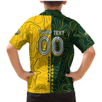 Personalised Matildas Mascot Family Matching Mermaid Dress and Hawaiian Shirt Australia Football Topographic