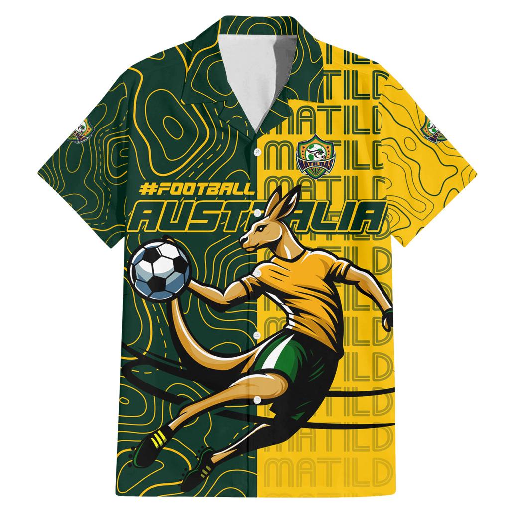 Personalised Matildas Mascot Family Matching Mermaid Dress and Hawaiian Shirt Australia Football Topographic
