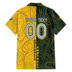 Personalised Matildas Mascot Family Matching Short Sleeve Bodycon Dress and Hawaiian Shirt Australia Football Topographic