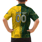 Personalised Matildas Mascot Family Matching Summer Maxi Dress and Hawaiian Shirt Australia Football Topographic