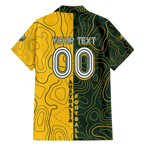 Personalised Matildas Mascot Family Matching Summer Maxi Dress and Hawaiian Shirt Australia Football Topographic