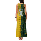 Personalised Matildas Mascot Family Matching Tank Maxi Dress and Hawaiian Shirt Australia Football Topographic
